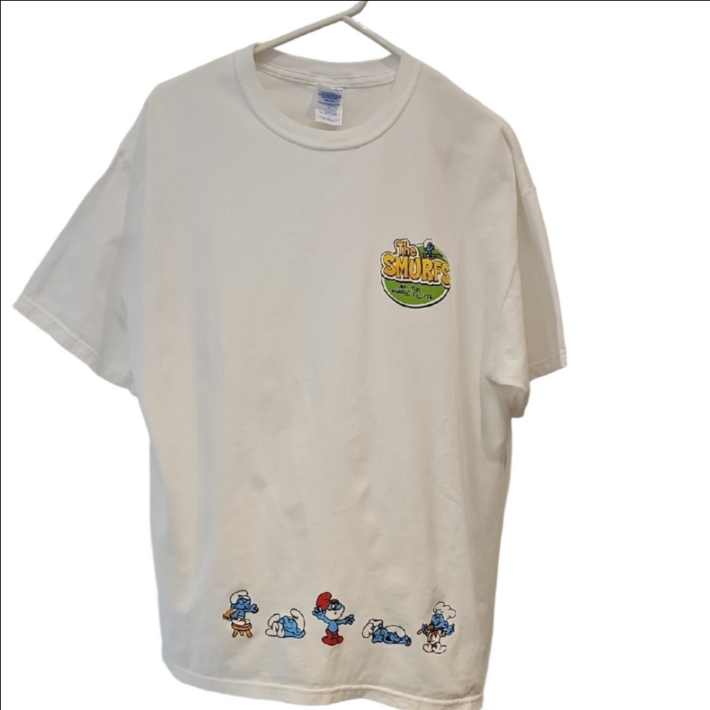 M&O Knits T-Shirt The Smurfs and the Magic Flute  White Men's Large